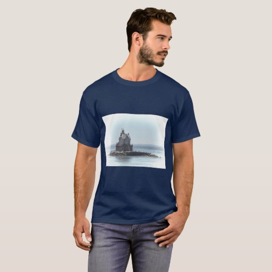 Race Rock vuurtoren - in een vuurtoren T-shirt (Voorkant volledig)