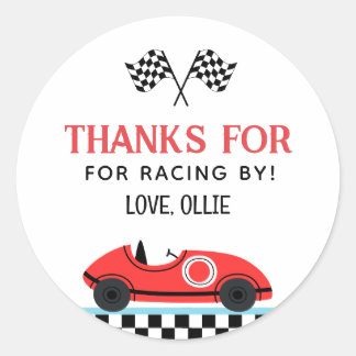 Race rode auto Bedankt voor het racen door Ronde Sticker