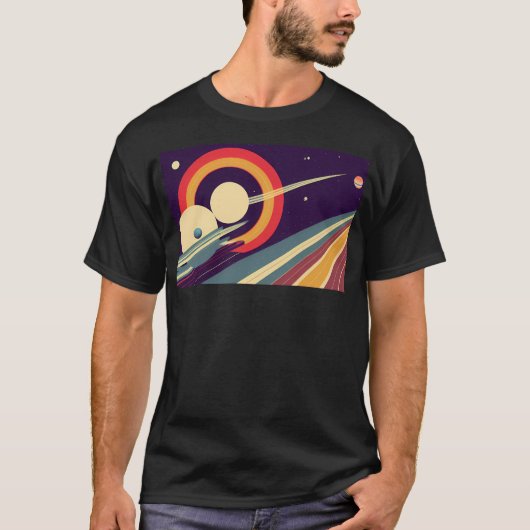 Race rond Saturn Vintage Travel Design T-shirt (Voorkant)