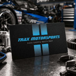 Race Shop Racing Strepen Zwart/Blauw Visitekaartje