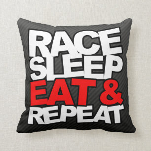 Race Sleep Eat en Herhaal Kussen