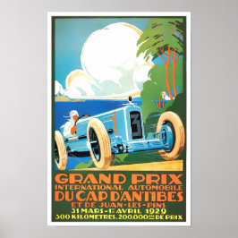  race tegen de Grote Prijs van Antibes 1929 Poster