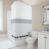 Race thema grijs en wit douchegordijn (In situ)