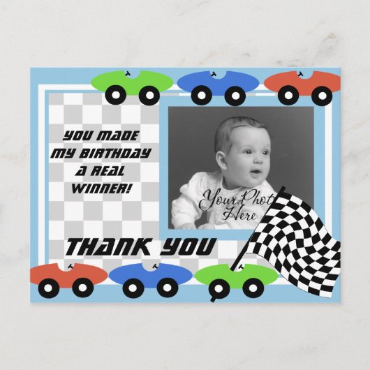 Race Tijd/ Foto Briefkaart (Voorkant)