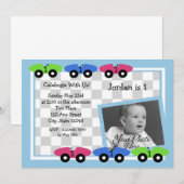 Race tijd/ foto uitnodiging 2 (Voorkant / Achterkant)