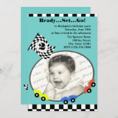 Race Time Birthday Kaart (Voorkant / Achterkant)