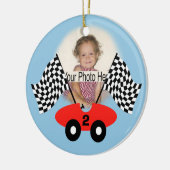 Race Time Fotodecoratie Keramisch Ornament (Links)
