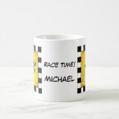 Race Time Name Personalized Checkered Flag Koffiemok (Center)