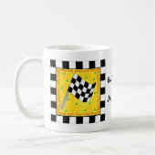 Race Time Name Personalized Checkered Flag Koffiemok (Links)