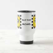 Race Time Name Personalized Checkered Flag Reisbeker (Center)