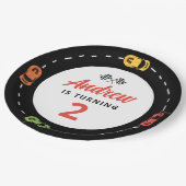 Race Track auto's jongens 2e verjaardag Papieren Bordje (Gekanteld)