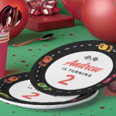 Race Track auto's jongens 2e verjaardag Papieren Bordje