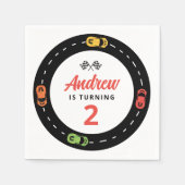 Race Track auto's jongens 2e verjaardag Servet (Voorkant)