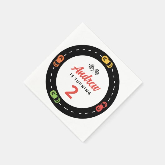 Race Track auto's jongens 2e verjaardag Servet (Hoek)