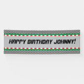 Race Track Birthday Banner, pas het aan! Spandoek (Horizontaal)