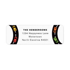 Race Track Jongens 4e Verjaardag Wit Etiket