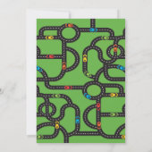 Race Track Jongens 4e Verjaardag Wit Kaart (Achterkant)