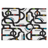 Race Track Jongens Verjaardag Wit Groot Cadeauzakje (Achterkant)