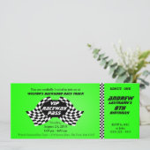 Race Track Pass Verjaardagskaart Bright Green Kaart (Staand voorkant)