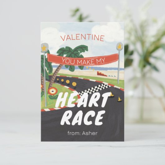 Race Track Valentijn Kaart (Staand voorkant)