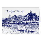 Race van de bemanning met Boathouse Blue (Voorkant Horizontaal)