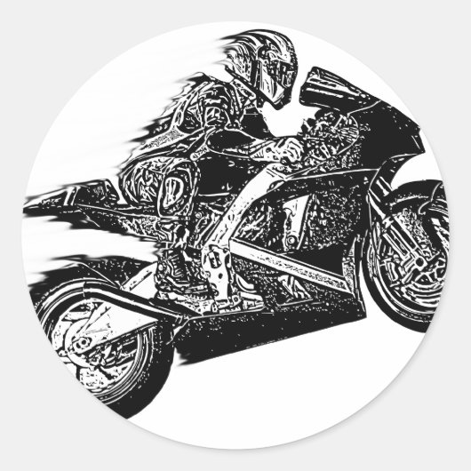 Race-waanzin Ronde Sticker (Voorkant)