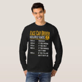 Race-wagenchauffeur met uurtarief t-shirt (Voorkant volledig)