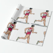 Race Walker Sportloper in Beweging Cadeaupapier (Uitgerold)