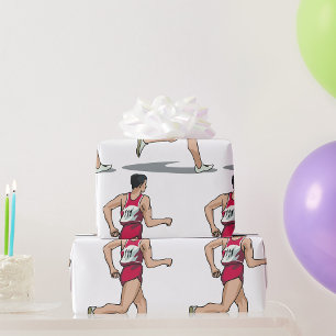 Race Walker Sportloper in Beweging Cadeaupapier