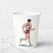 Race Walker Sportloper in Beweging Papieren Bekers (Voorkant)