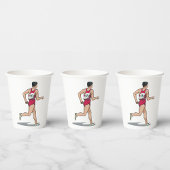 Race Walker Sportloper in Beweging Papieren Bekers
