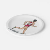 Race Walker Sportloper in Beweging Papieren Bordje (Gekanteld)