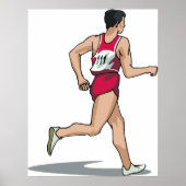 Race Walker Sportloper in Beweging Poster (Voorkant)