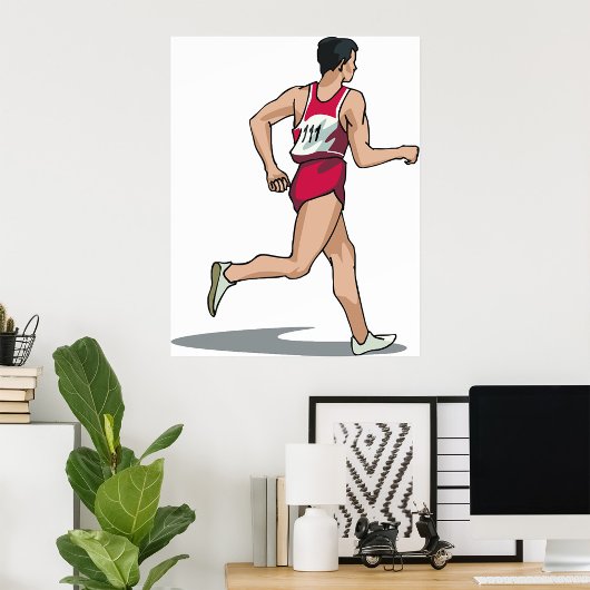 Race Walker Sportloper in Beweging Poster