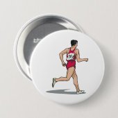 Race Walker Sportloper in Beweging Ronde Button 7,6 Cm (Voorkant /achterkant)