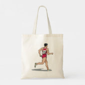 Race Walker Sportloper in Beweging Tote Bag (Achterkant)