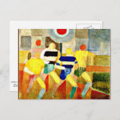 Race Walkers, kleurrijk Cubistisch kunstwerk Briefkaart (Voorkant / Achterkant)