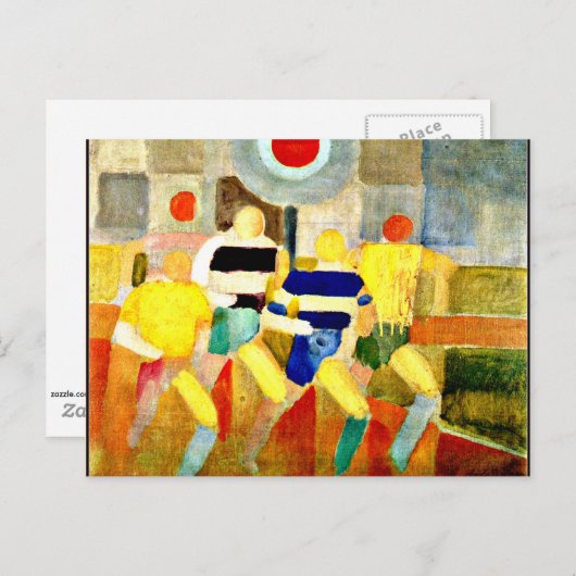 Race Walkers, kleurrijk Cubistisch kunstwerk Briefkaart (Voorkant / Achterkant)