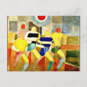 Race Walkers, kleurrijk Cubistisch kunstwerk Briefkaart (Voorkant)