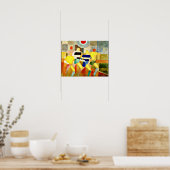 Race Walkers, kleurrijk Cubistisch kunstwerk Poster (Keuken)