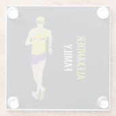 Race Walking Glazen Onderzetter (Achterkant)