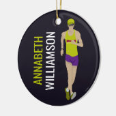 Race Walking Keramisch Ornament (Links)