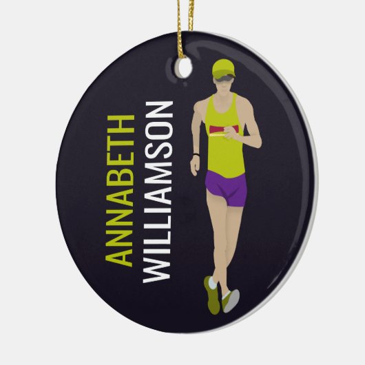 Race Walking Keramisch Ornament (Links)