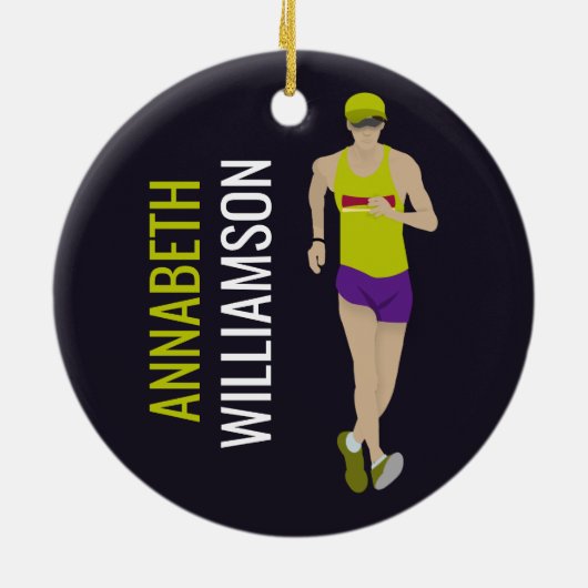 Race Walking Keramisch Ornament (Achterkant)