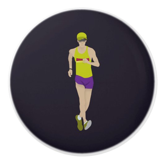Race Walking Keramische Knop (Voorkant)