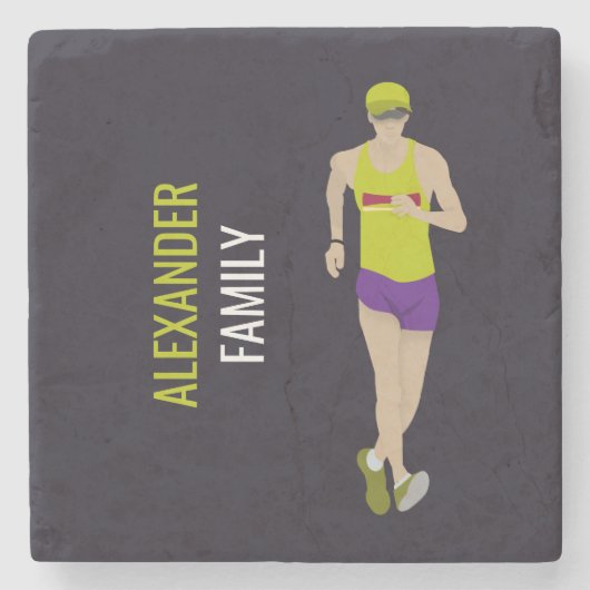 Race Walking Stenen Onderzetter (Voorkant)