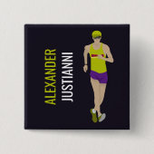 Race Walking Vierkante Button 5,1 Cm (Voorkant)
