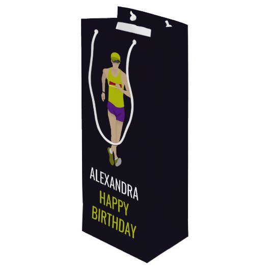 Race Walking Wijn Cadeautas (Achterkant Gekanteld)