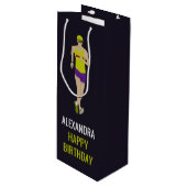 Race Walking Wijn Cadeautas (Voorkant Gekanteld)