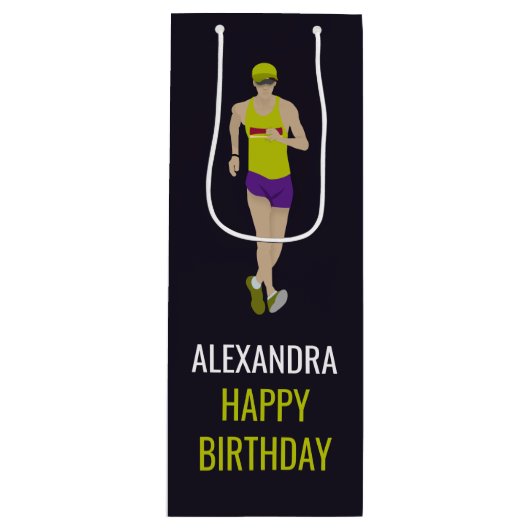 Race Walking Wijn Cadeautas (Voorkant)